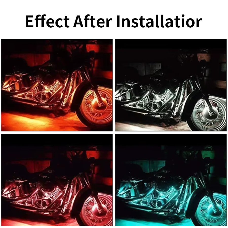 WUMFIRE Motorrad LED Atmosphäre Licht Kit mit RGB Neon Flex Streifen, Fernbedienung und App-Steuerung, Multicolour - Bild 5