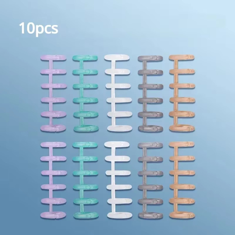 10er Set bunte Ringbinder mit 6 Löchern aus Kunststoff für Scrapbooking und Schulbedarf - Bild 1