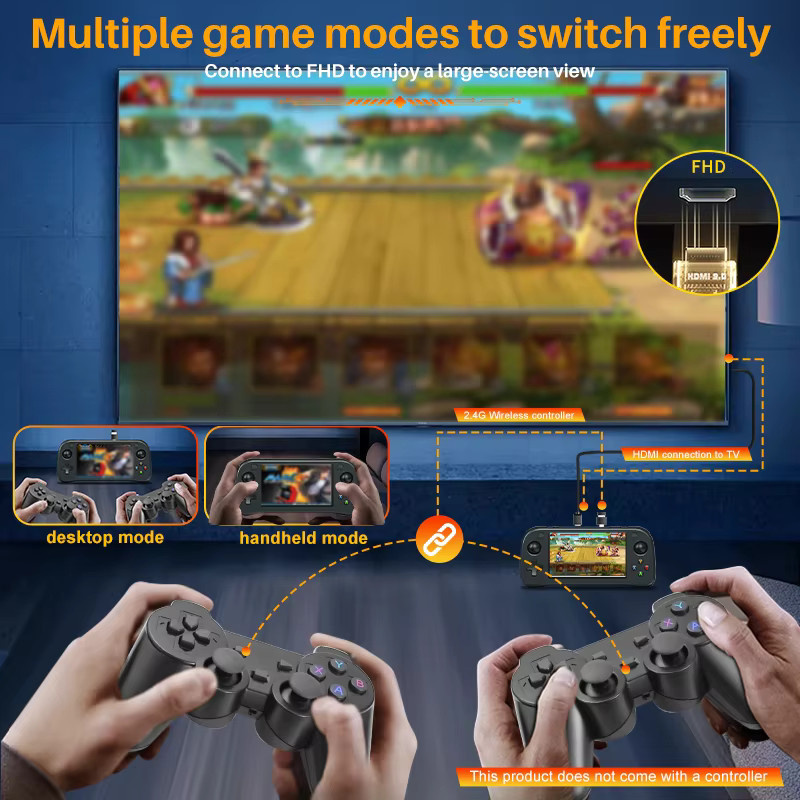 ZUIDID SF3100 Retro Handheld-Videospielkonsole mit Linux-System, 4,5 Zoll IPS-Bildschirm, 64GB Speicher, Rot - Bild 4