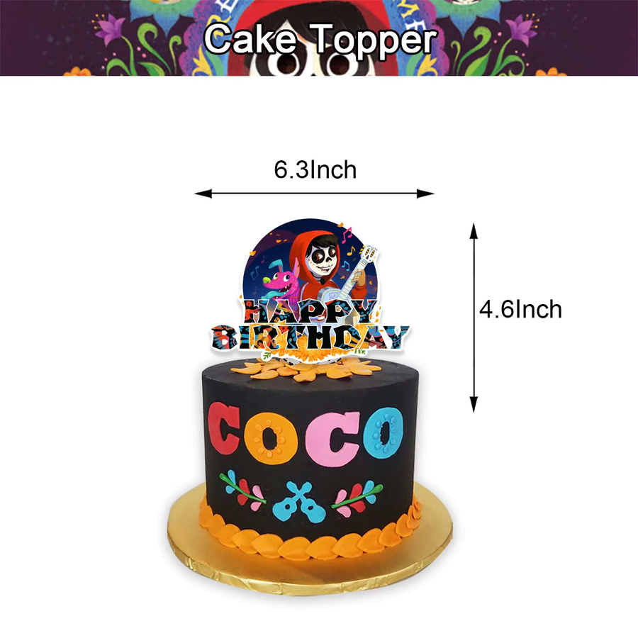 Disney Coco Thema Party Dekorationen mit Skelett Luftballons und Kuchen Topper in Mehrfarbig - Bild 2