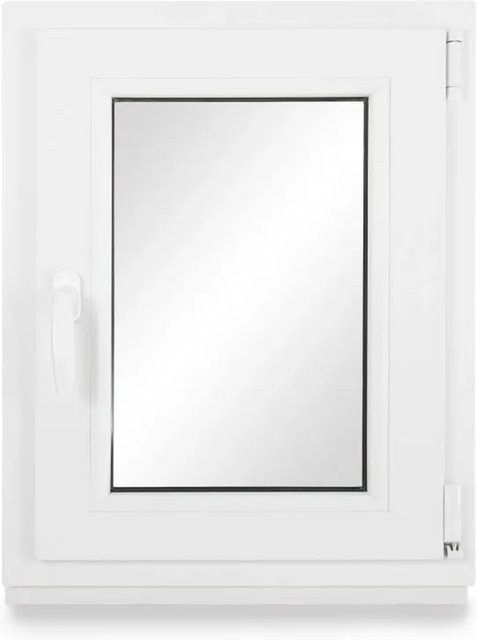 Neruli Kellerfenster aus Kunststoff in Weiß mit 2-fach Verglasung, Dreh-Kipp-Funktion, DIN Rechts, B: 65 cm, H: 70 cm - Bild 1