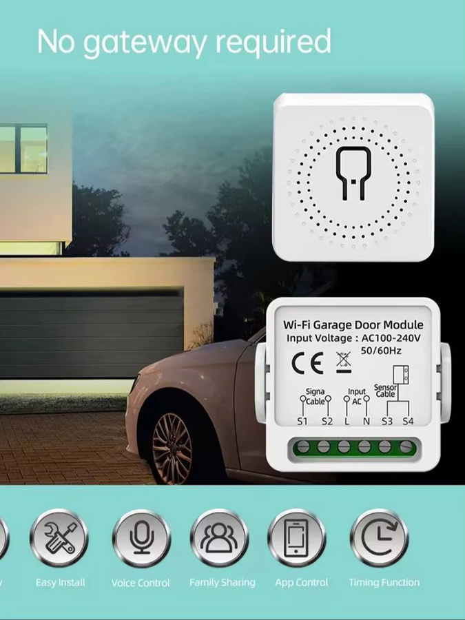 LUCKING DOOR WG01 Smart Tuya WiFi Garage Türöffner Modul in Weiß mit App- und Sprachsteuerung für Alexa und Google Assistent - Bild 5