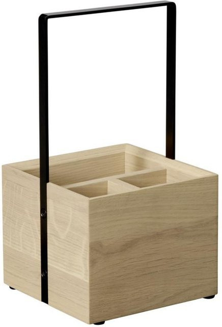 APS Table Caddy VALO Organizer aus geöltem Eichenholz und Metall in Hellbraun und Schwarz, B/T/H: 15 x 15 x 28 cm - Bild 1