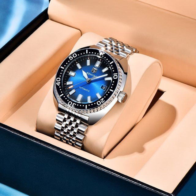 BENYAR Armbanduhr Automatik, Edelstahl, 42 mm, Herren, Blau - Bild 1