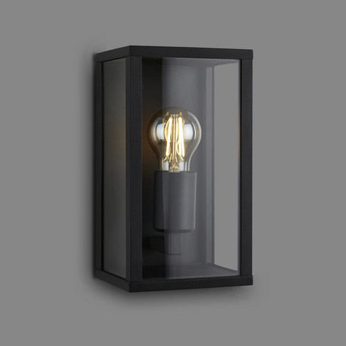 Briloner Außenwandleuchte LUANDA Schwarz aus Metall und Glas mit E27 Fassung, B/H: 14 x 26 cm - Bild 2