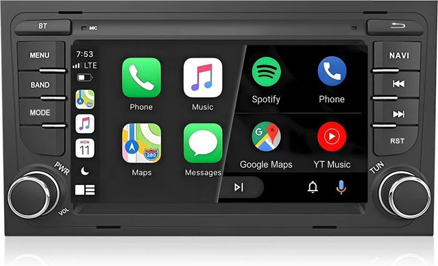 Junsun Autoradio mit Bluetooth für Audi A4 S4 B6 B7 RS4 in Schwarz - Bild 1