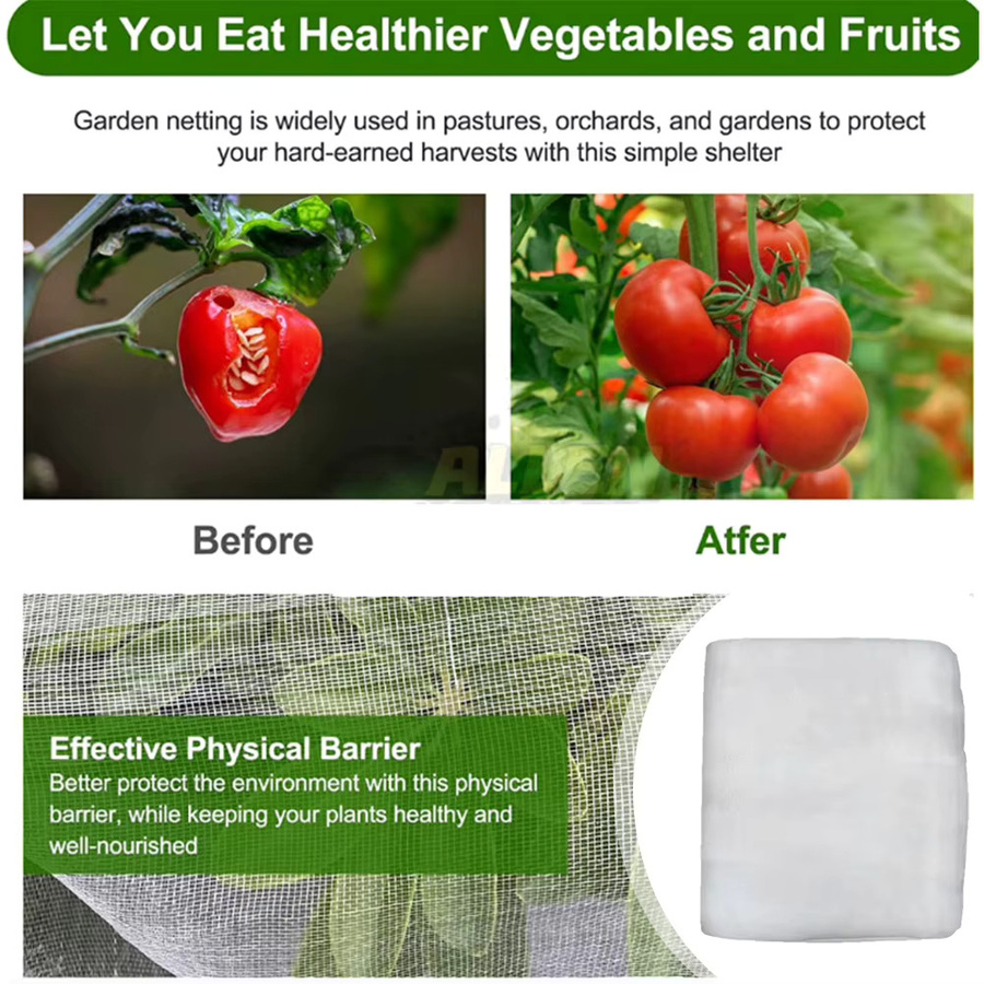 2er-Pack weißes Mesh-Netz als Insekten- und Vogelschutz für Gemüse, Obstbäume und Pflanzen, 2 Stück mit 2,44 m x 9,75 m - Bild 4
