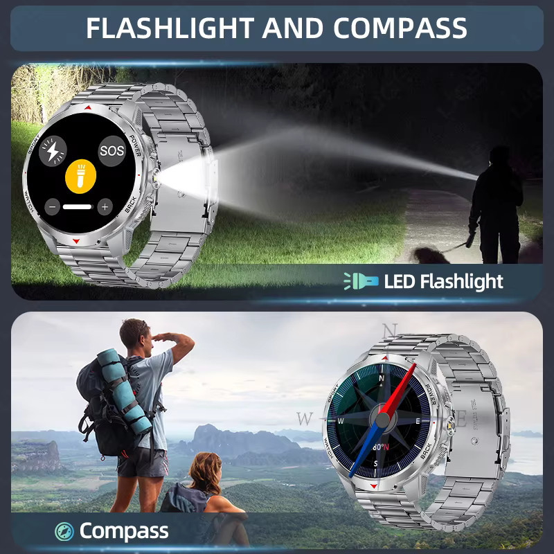LIGE Smartwatch mit 1,7 Zoll Bildschirm, Bluetooth Anruf und Sprachassistent, 3ATM Wasserdicht, Sport und Fitness, Grau/Silber - Bild 6