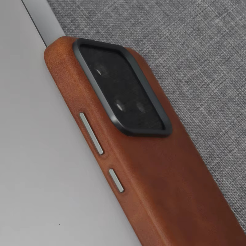 Magnetische Handyhülle aus Retro PU-Leder für Xiaomi Mi 14 Pro und Mi 15 in Blau oder Braun mit kabellosem Laden - Bild 2
