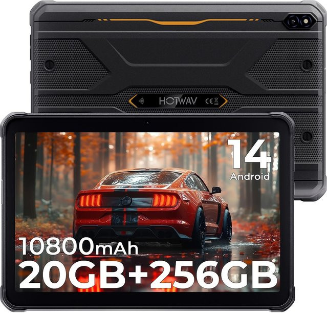 HOTWAV R10 Pro Robustes Tablet in Orange mit 256 GB Speicher, 10,1 Zoll HD+, Android 14, 10800mAh Akku und Dual-SIM 4G - Bild 1