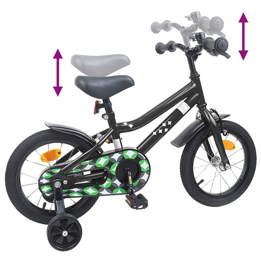 VD Home Furnishing Kinderfahrrad 16 Zoll Schwarz - Bild 2