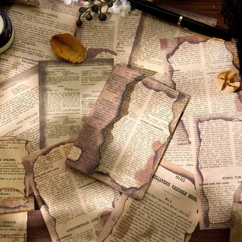 36 Stück Vintage Bastelpapier im Handtaschen-Design, dekoratives Konstruktionspapier in Braun für kreative Fotoalben und Scrapbooking - Bild 3