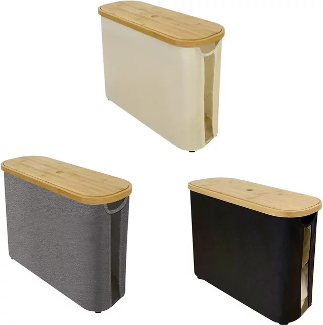 Aufbewahrungskorb für Toilettenpapier mit Bambusdeckel und Griff als freistehender Badezimmer-Organizer, Breite: 45,0 cm, Tiefe: 35,0 cm - Bild 1