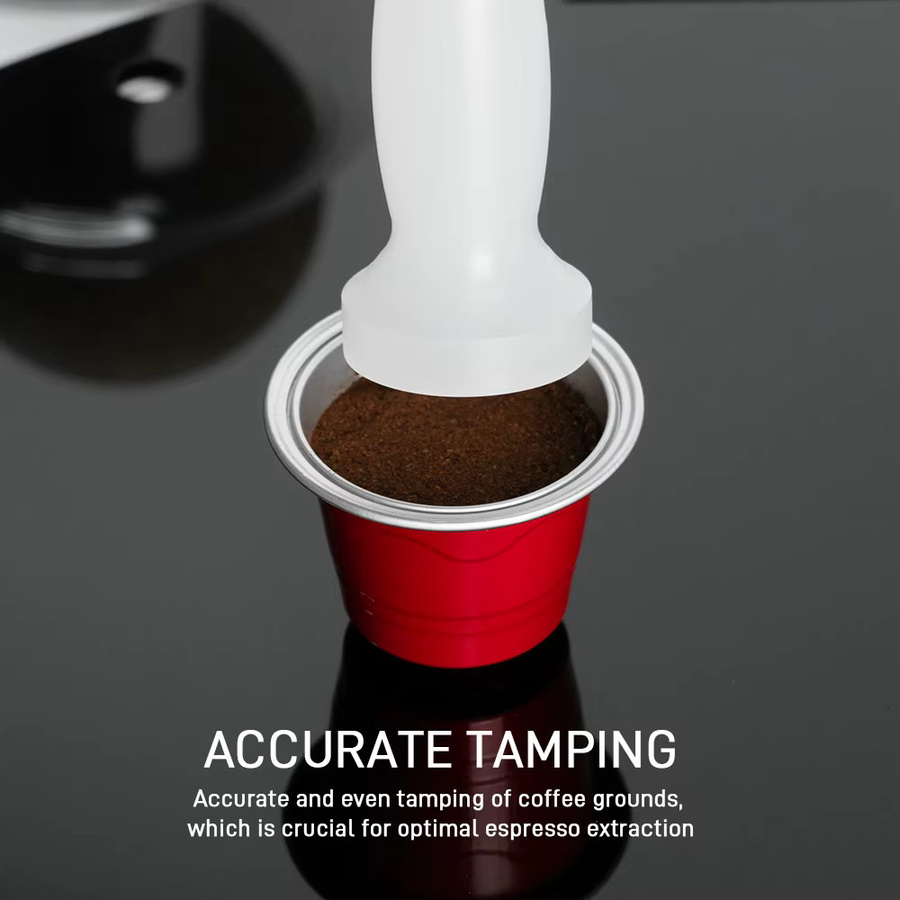 Kaffee Tamper aus Kunststoff für Nespresso Kapseln in Weiß - Bild 4
