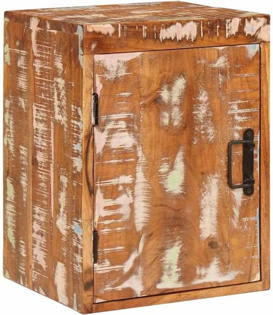 vidaXL Nachttisch aus Massivholz in Braun und Schwarz, B/T/H: 35 x 33 x 48 cm - Bild 1