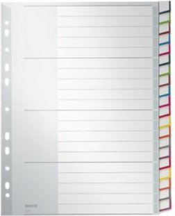 LEITZ Kunststoffregister mit Fenstertab Nr. 1278, DIN A4, 20 Blatt, grau - Bild 1