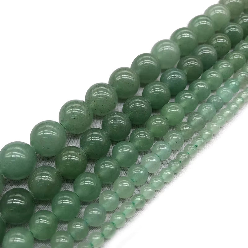 Perlen Naturstein, grüner Aventurin, rund, 38,1 cm, 4-12 mm - Bild 4