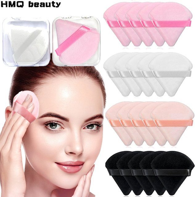HMQ beauty Make-up-Schwämme, 5 Stück, dreieckig, mit 2 Aufbewahrungsboxen - Bild 1