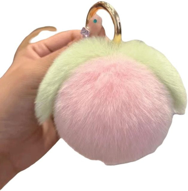 Topmix Schlüsselanhänger Pfirsich, Plüsch, beige, Unisex - Bild 1