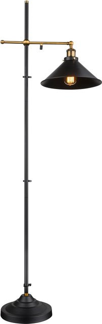 Globo Stehleuchte LENIUS aus Metall in Schwarz und Orange, Höhe: 155 cm - Bild 1