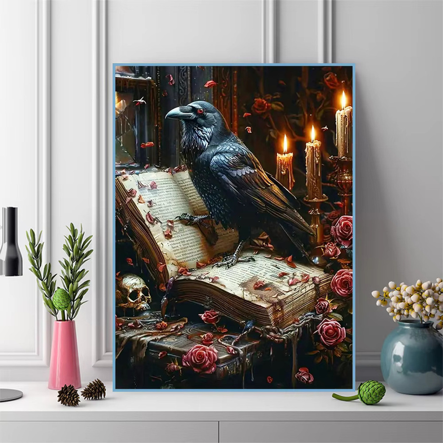 EverShine Diamantstickerei Set Krähe Mosaik Vogel DIY Acryl Handwerk Dekoration in Multicolour - Bild 3