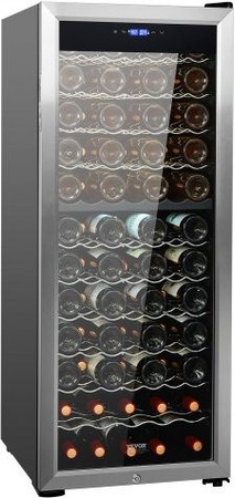 VEVOR Weinkühlschrank für 80 Flaschen, Freistehender Wein-Kühlschrank mit Dual-Zone-Kühlung, Digitalsteuerung und UV-geschützter Spiegeltür aus Glas, Schwarz