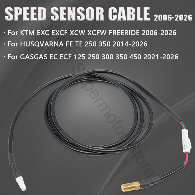 OLOMM Motorrad Geschwindigkeitssensor Kabel für digitalen Tachometer in Schwarz, passend für KTM EXC EXCF XCW XCFW FREERIDE und Husqvarna FE TE sowie Gasgas EC ECF ES - Bild 1