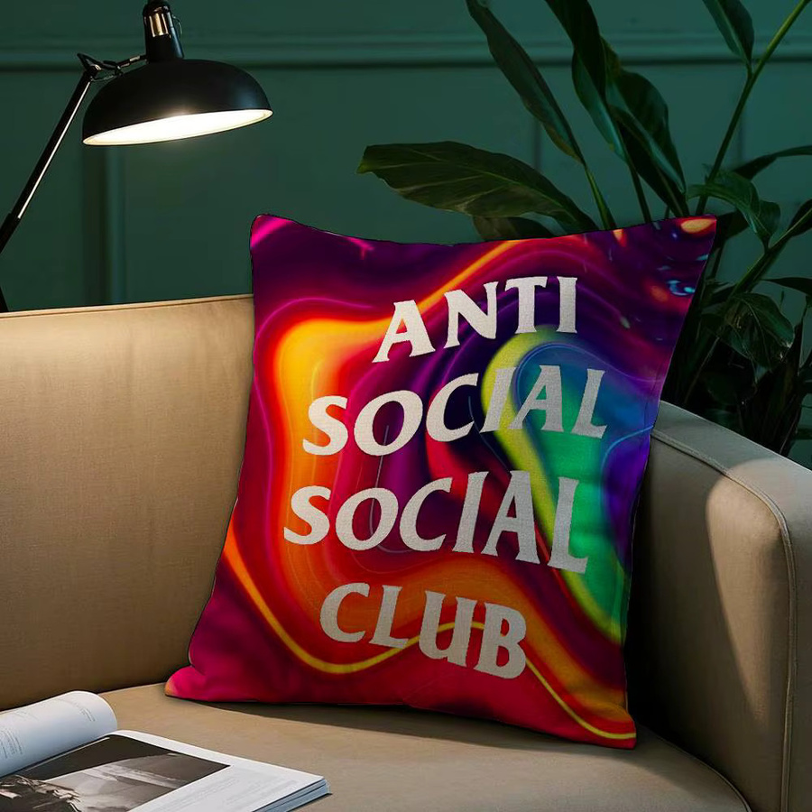 Anti Social Social Club Kissenbezug mit Plüschdruck in Multicolor für deine Dekoration - Bild 2