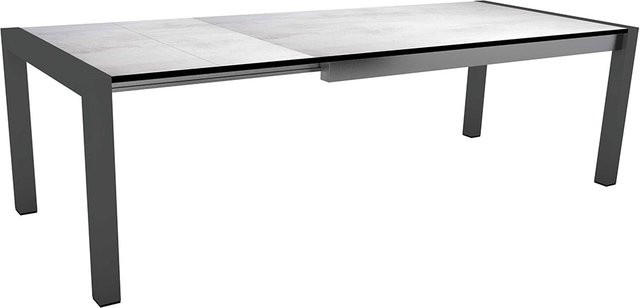 Stern Ausziehtisch Silverstar 2.0 aus Aluminium in Anthrazit mit Tischplatte in Dekor Zement hell, B/T/H: 174 x 90 x 75 cm (ausziehbar auf 214/254 cm) - Bild 1