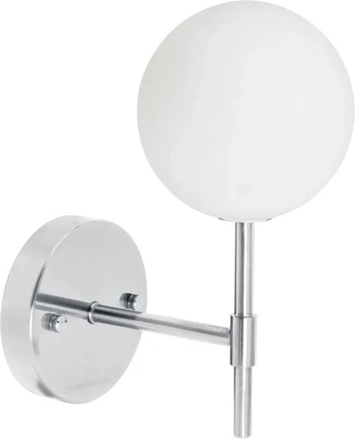 PR Home Sigma S Wandlampe in Kugelform aus Chrom und Opalglas mit G9 Fassung, Farbe: Chrom/Silber, B/T/H: 25 x 12 x 19 cm - Bild 1