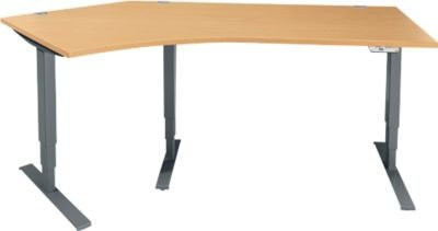 Schäfer Shop Genius Winkelschreibtisch AERO FLEX, elektrisch höhenverstellbarer Eckschreibtisch mit Memorypanel, Buche/Anthrazit, B: 216,5 cm - Bild 1