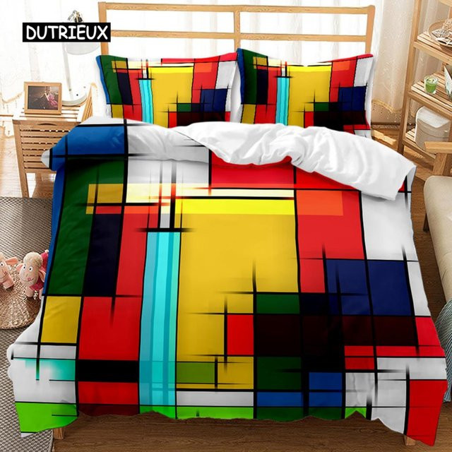 Bettbezug mit geometrischem Aquarell-Muster von Binchi Outdoor Product in Multicolour, B/H: 180 x 210 cm - Bild 1