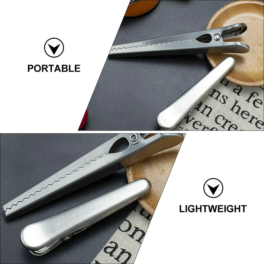 10 Stück Snack Seal Edelstahl Alligator Clip Lebensmittelverschluss in Silber zur praktischen Versiegelung von Tüten - Bild 2