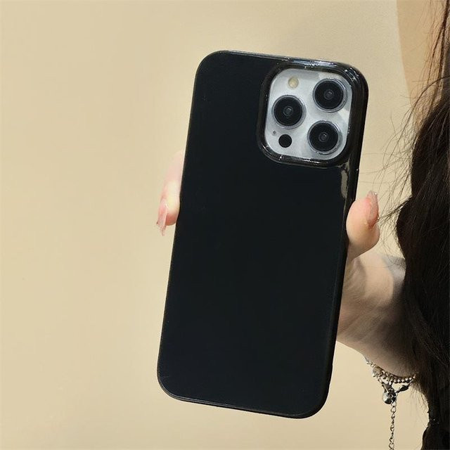 Stoßfeste Silikon Handyhülle mit Glanzeffekt für iPhone 11 bis iPhone 17 Pro Max von Rui Di in Schwarz - Bild 1
