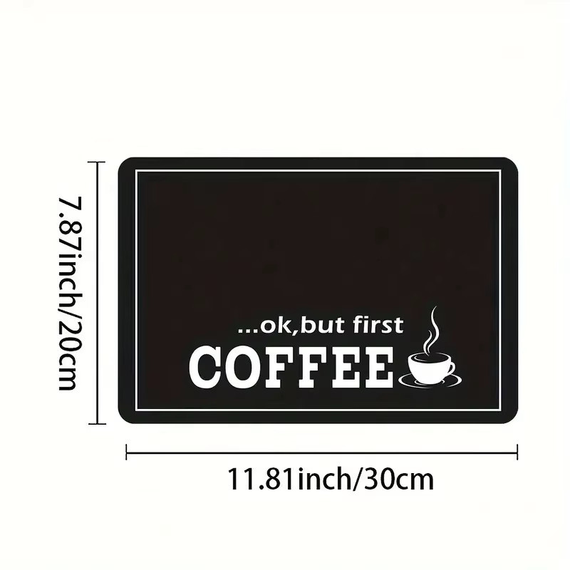 VIKAMA American Minimalist Kaffeemaschinen Unterlage, absorbierendes und schnell trocknendes Abflusspad für die Küchenarbeitsplatte, Schwarz, Breite: 30,0 cm, Tiefe: 30,0 cm - Bild 3