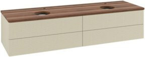 V&B Antao Waschtischunterschrank mit Frontstruktur und LED-Beleuchtung, Wandhängend, Farbe: Weiss, B: 160 cm, T: 50 cm - Bild 1