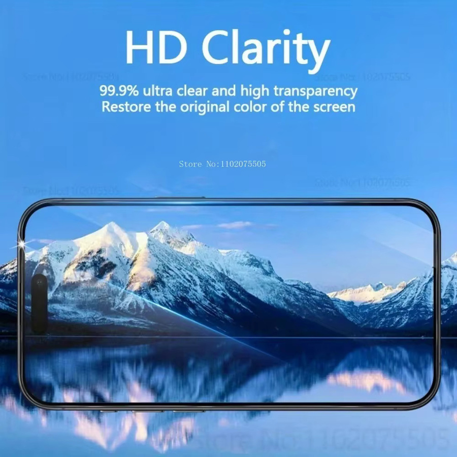 2-in-1 Schutzset für iPhone mit HD-gehärtetem Glas mit schwarzem Rand und Objektivschutz, Transparent/Schwarz - Bild 4