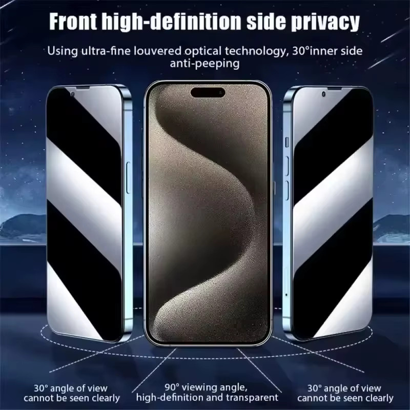 3er-Set Caynes Matte Privatsphäre Keramik-Displayschutzfolie für iPhone 17 16 15 14 13 12 Pro Max Air mit Anti-Fingerprint-Funktion in Transparent - Bild 2