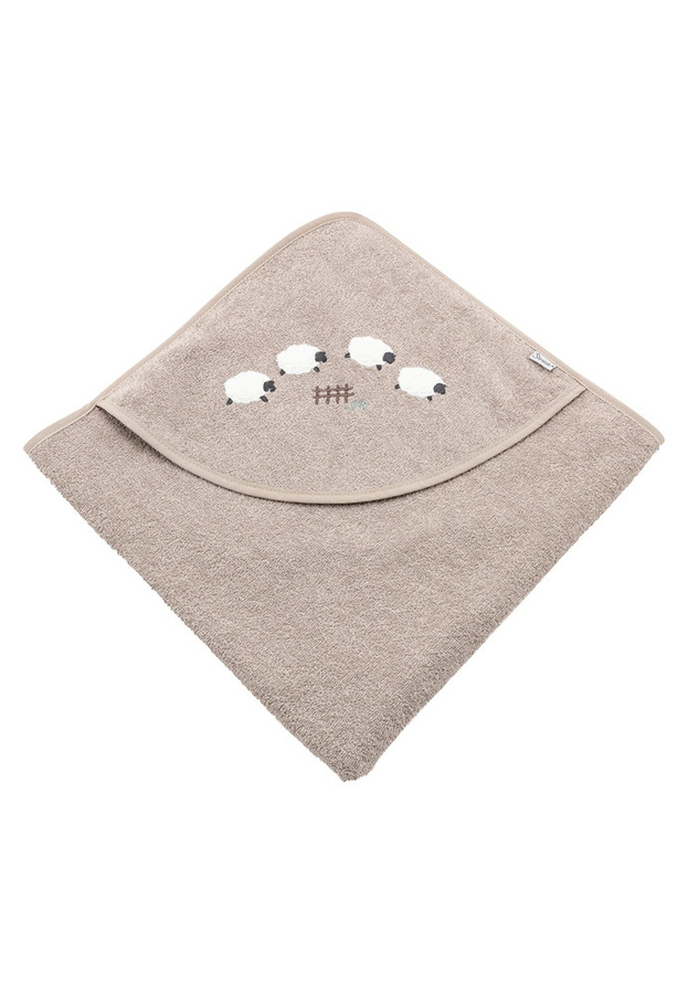 Sterntaler Kapuzenbadetuch Schaf Flocke in Braun und Beige, B/B: 80 x 80 cm - Bild 2