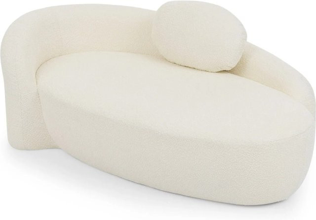 PXloue 2-Sitzer Sofa aus Teddyfell und Schaumstoff, Relaxsessel Bodensessel für Wohnzimmer und Schlafzimmer, Beige - Bild 1
