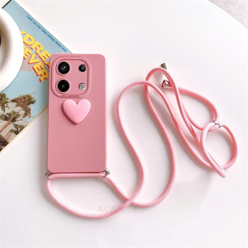 Xiaomi Redmi Note 13 Pro Crossbody Lanyard Silikonhülle mit Love Heart Design - Bild 1