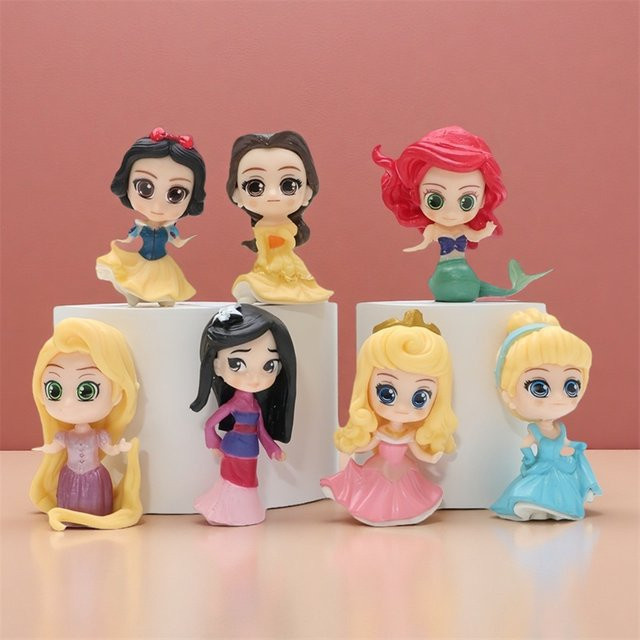 Disney Prinzessin Belle Ariel Rapunzel Schneewittchen, Figuren, 7-teiliges Set - Bild 1