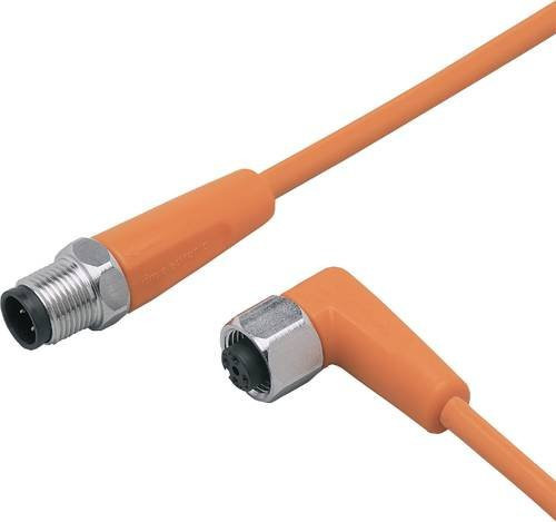ifm Electronic Verbindungsleitung EVT030, orange, 1 m, Polzahl 3 oder 5, Stecker gerade und Buchse gewinkelt - Bild 1