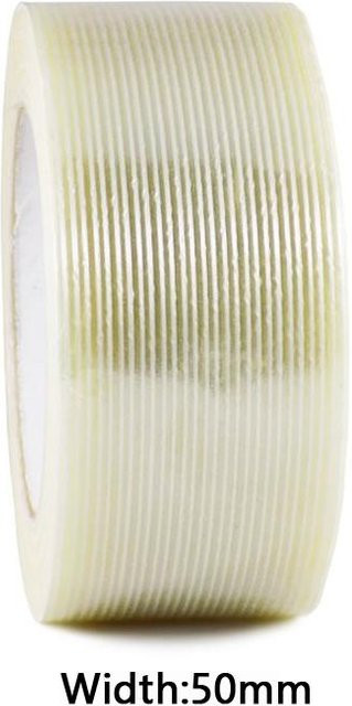 Yiran toy Starkes Filament-Umreifungsband Transparent, 25 m Verstärktes Glasfaserband Einseitig Klebend für die Verpackung - Bild 1