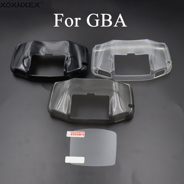 Transparente TPU-Schutzhülle für Gameboy Advance GBA mit Bildschirmfolien in Clear und Grey - Bild 1