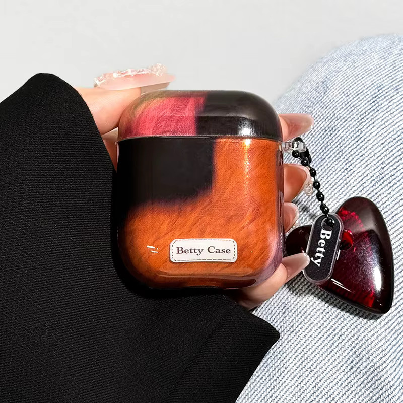 Apple Kopfhörer-Hülle für AirPods 1, 2, 3, 4 und Pro 2 mit unregelmäßigem Maillard-Muster, Herz- und Blumen-Motiv in Multicolour - Bild 2