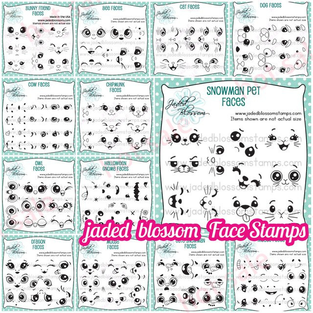 Jaded Blossom Faces Silikonstempel für DIY Scrapbook, Tagebuch und Karten-Dekoration, transparent - Bild 1