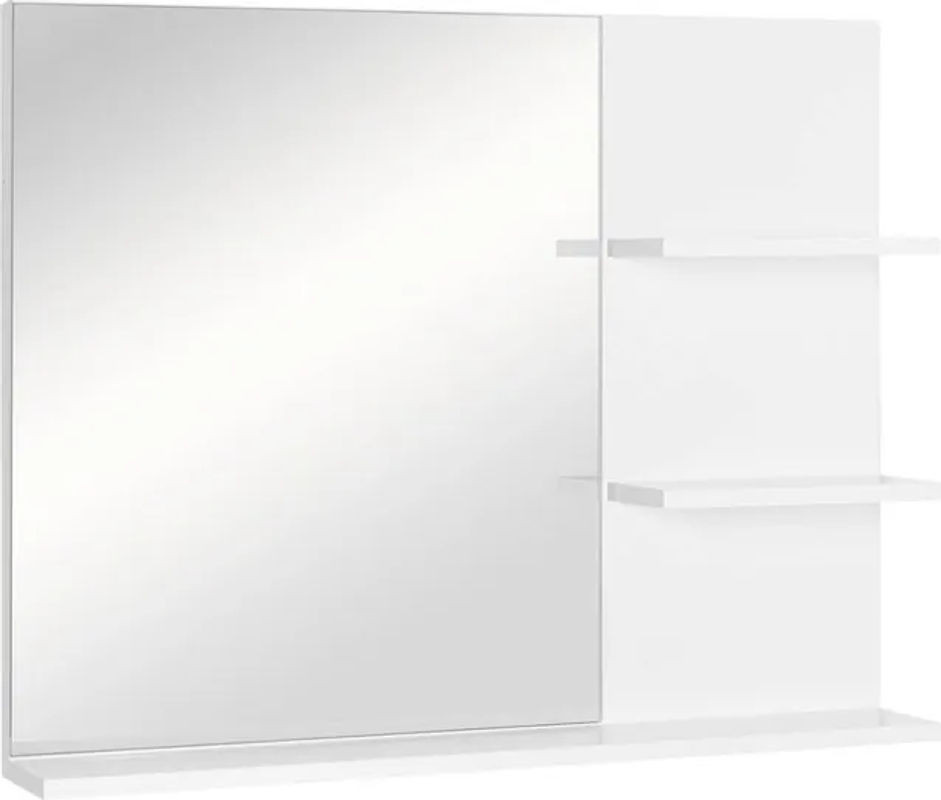 Kleankin Badspiegel mit Ablage in Weiß, rechteckig, wandmontiert, B/H/T: 60 x 48 x 10 cm - Bild 1