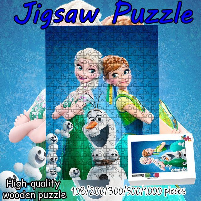Funko Die Eiskönigin Elsa Anna Puzzle, Holzpuzzle, 108 Teile - Bild 1