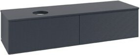 V&B Waschtischunterschrank Antao mit Frontstruktur in Lacquered Matt Blau, B: 160 cm, T: 50 cm - Bild 1